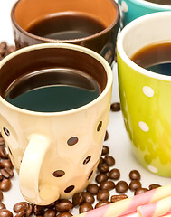 Image showing Coffee And Beans Means Drink Espresso And Decaf 