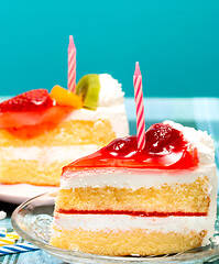Image showing Cakes For Birthday Represents Berries Celebrates And Dessert 