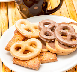 Image showing Relax With Coffee Shows Biscuit Snack And Barista 