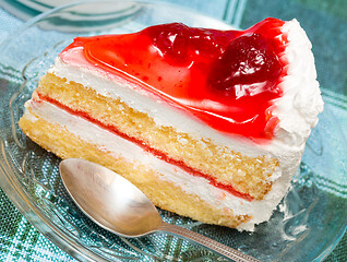 Image showing Strawberry Cream Cake Shows Fruits Cafeterias And Desserts 