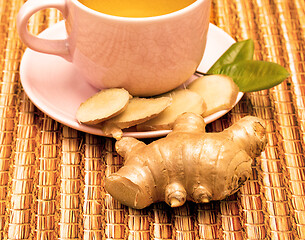 Image showing Outdoor Ginger Tea Represents Spices Spice And Herbals 