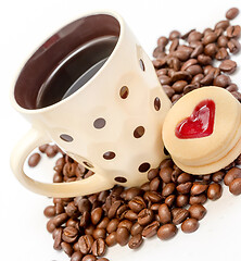 Image showing Heart And Coffee Means Brew Barista And Seed 