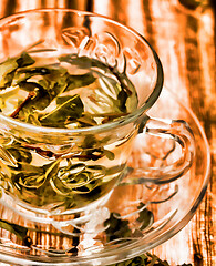 Image showing Green Tea Drink Means Refreshment Oriental And Chinese 