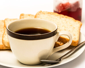 Image showing Bread And Coffee Shows Meal Time And Beverages 