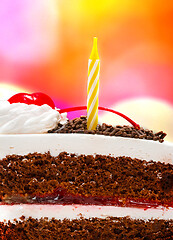 Image showing Black Forest Gateau Indicates Chocolate Cake And Birthday 