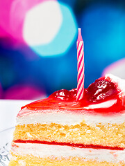 Image showing Strawberry Birthday Cake Represents Birthdays Strawberries And Celebrates 