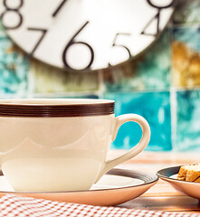 Image showing Breakfast Black Coffee Represents Meal Time And Beverages 