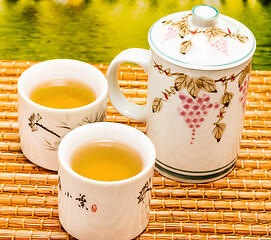 Image showing Tea On Patio Means Break Time And Breaktime 