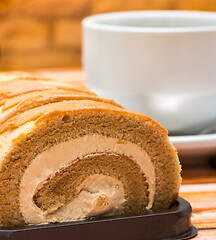 Image showing Swiss Roll Represents Coffee Shop And Barista 