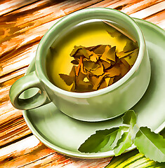 Image showing Mint Tea Refreshment Represents Cafeterias Restaurant And Cafe 