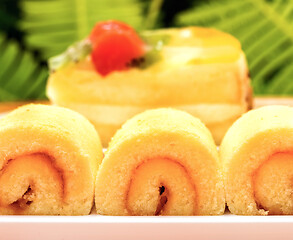 Image showing Fresh Cream Cake Means Strawberry Fruit Gateau And Bakery 