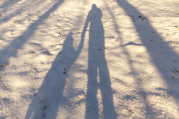 Image showing Snow drifts in winter