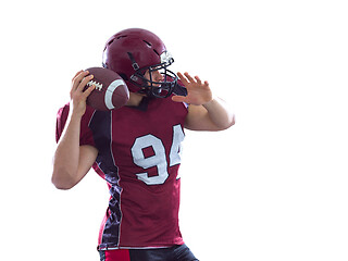 Image showing american football player throwing ball