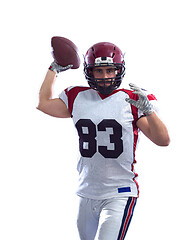Image showing american football player throwing ball