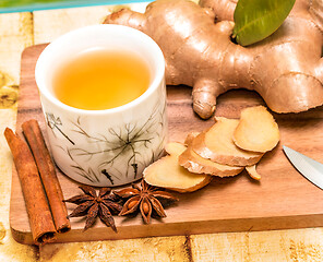 Image showing Refreshing Ginger Tea Represents Spice Teas And Cup 