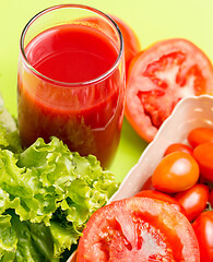 Image showing Refreshing Tomato Juice Represents Drinking Drink And Refreshment 