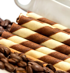 Image showing Fresh Coffee Beans Indicates Brown Cookies And Barista 