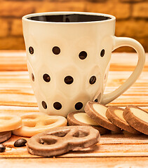 Image showing Relaxing Coffee Cookies Indicates Snack Cracker And Crackers 