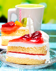 Image showing Birthday Cream Cake Indicates Restaurant Birthdays And Creamy 