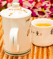 Image showing Green Tea Break Means Refreshment Cafeteria And Refresh 