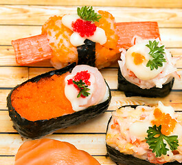 Image showing Sushi Dish Means Asian Food And Oriental 