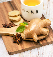 Image showing Refreshing Ginger Tea Means Drinks Refreshed And Cup 