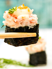 Image showing Sushi Dish Shows Asian Food And Japan 