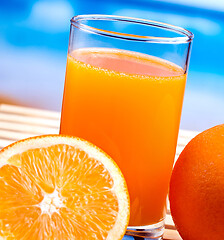 Image showing Freshly Squeezed Orange Means Tropical Fruit And Oranges 