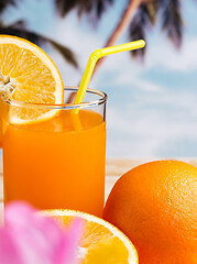 Image showing Healthy Orange Drink Indicates Vitamin C And Oranges 