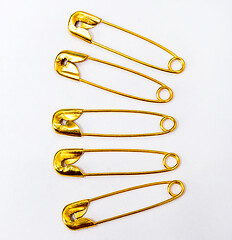 Image showing Safety Pins Shows Needle Workers And Fastened 
