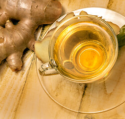 Image showing Ginger Tea Cup Represents Refresh Spiced And Beverage 