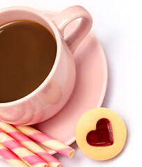 Image showing Coffee Love Cookies Indicates Biscuits Delicious And Cracker 