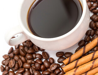 Image showing Coffee Beans Drink Indicates Cup Espresso And Decaf 