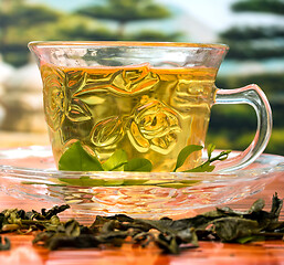 Image showing Green China Tea Represents Drinking Beverage And Refreshing  