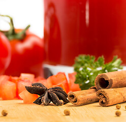 Image showing Tomato Juice Drink Indicates Refreshment Thirsty And Beverage 