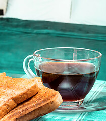 Image showing Breakfast In Bed Means Toasted Bread And Beds 