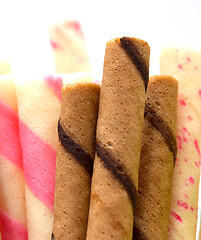 Image showing Brown Cookies Indicates Wafer Biscuits And Bicky 