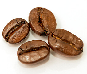 Image showing Roasted Coffee Beans Means Hot Drink And Beverage 