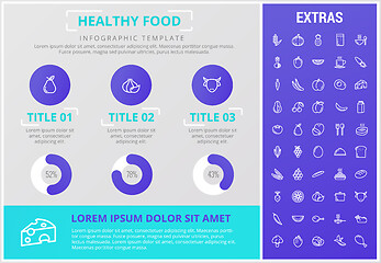 Image showing Healthy food infographic template, elements, icons