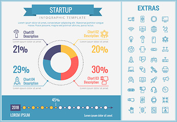 Image showing Startup infographic template, elements and icons.