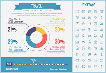 Image showing Travel infographic template, elements and icons.