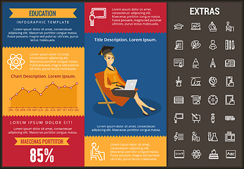 Image showing Education infographic template, elements and icons