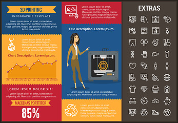Image showing 3D printing infographic template and elements.