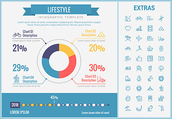 Image showing Lifestyle infographic template, elements and icons