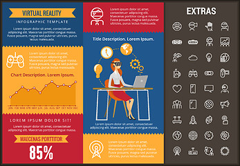 Image showing Virtual reality infographic template and elements.