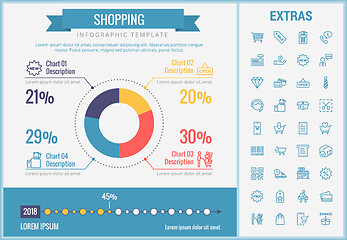 Image showing Shopping infographic template, elements and icons.