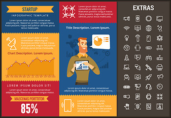 Image showing Startup infographic template, elements and icons.