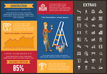 Image showing Construction infographic template and elements.