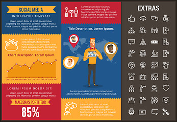 Image showing Social media infographic template, elements, icons