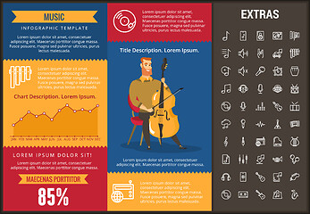 Image showing Music infographic template, elements and icons.